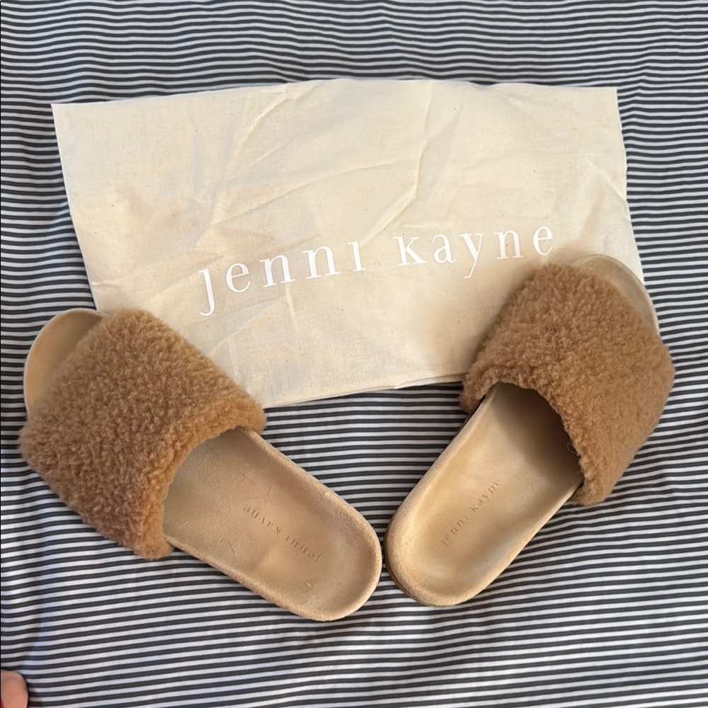 Jenni Kayne Brown Shearling Slides